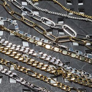 Lot Of 10 8.5 Inch Chain Bracelets